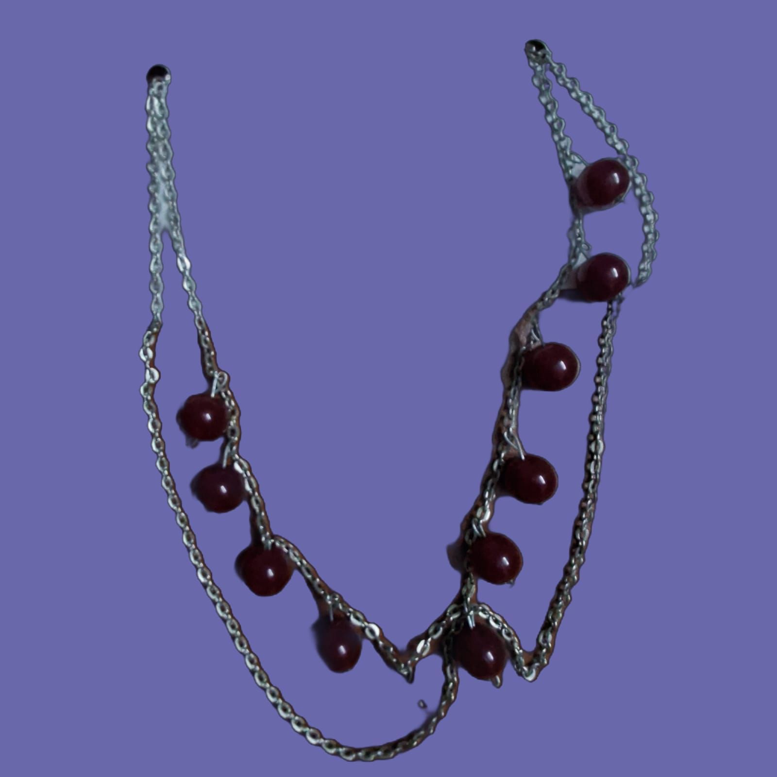 Dainty Double Strand Cherry Beaded Necklace