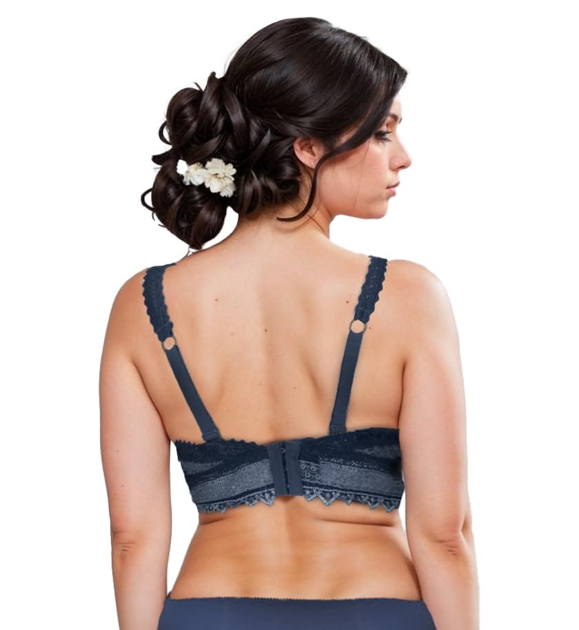 Pack of 2 Women's Lightly Padded Wirefree Bras with Bandana Print – Blue & Orange Combo