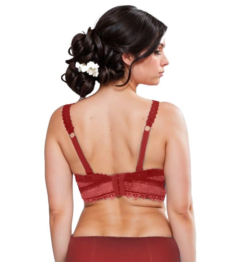 Pack of 2 Women's Lightly Padded Wirefree Bras with Bandana Print – Purple & Orange Combo