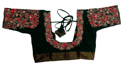 Green Velvet Embroidered Blouse Green Velvet Embroidered Blouse