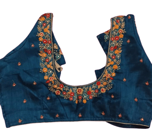Peacock and Floral Embroidered Blouse