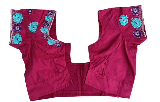  Blouse with intricate peacock embroidery