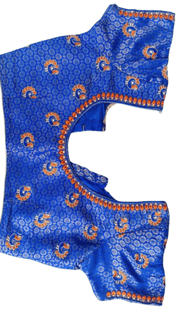 miccooo☆blue embroidery blouse Blue Peacock Embroidered Blouse