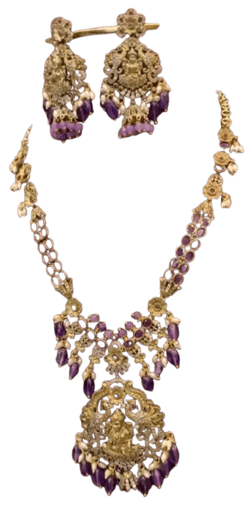 Gold Plated  Necklace Set With Earrings