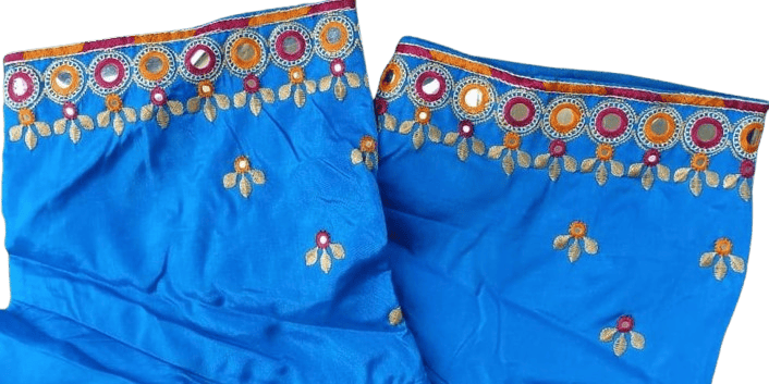 Blue Mirror Work Embroidered Blouse