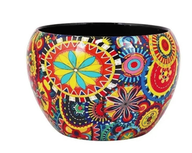 DECOR DIARIES Gold Metal Pots for Indoor Plants with Drainage Hole | Designer Flower Pot & Planters for Home Décor, Living Room, Kitchen, Bedroom, Table Top, Office, Gifting -Style - 014