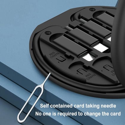 All in One 60W USB Fast Charging Travel Cable Set Type C, Lightening and Micro USB Port Inbuilt Mobile Stand Compatible with iPhone, iPad,Samsung,OnePlus, Mi,Oppo,Vivo,iQOO (All in 1 Black)