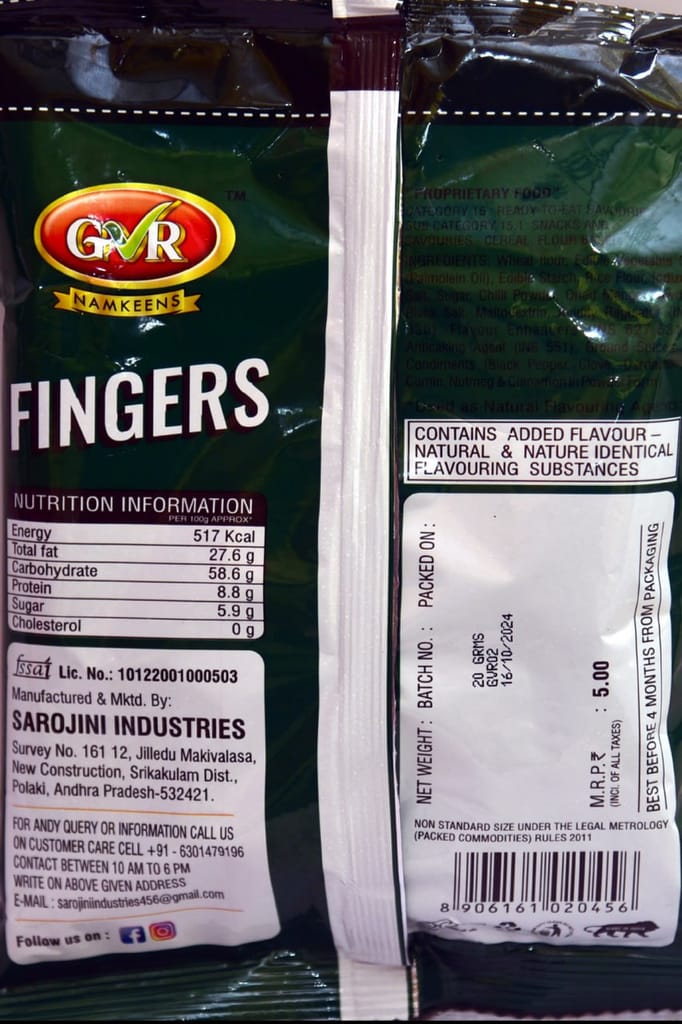 GVR NAMKEENS - Fingers