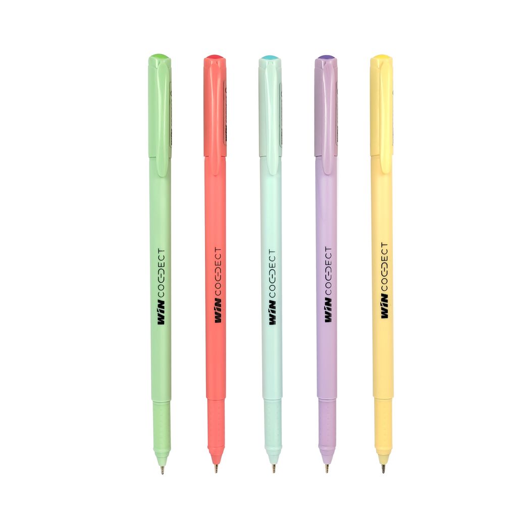 WIN Connect Ball Pens | 30 Blue Ink | 0.7 mm Tip | Elastic Grip | Diamond Cut Tip for Smooth Writing | Sleek Body & Minimalistic Design | Thick Refills, Refillable | Long Lasting