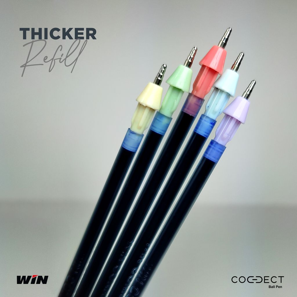 WIN Connect Ball Pens | 30 Blue Ink | 0.7 mm Tip | Elastic Grip | Diamond Cut Tip for Smooth Writing | Sleek Body & Minimalistic Design | Thick Refills, Refillable | Long Lasting