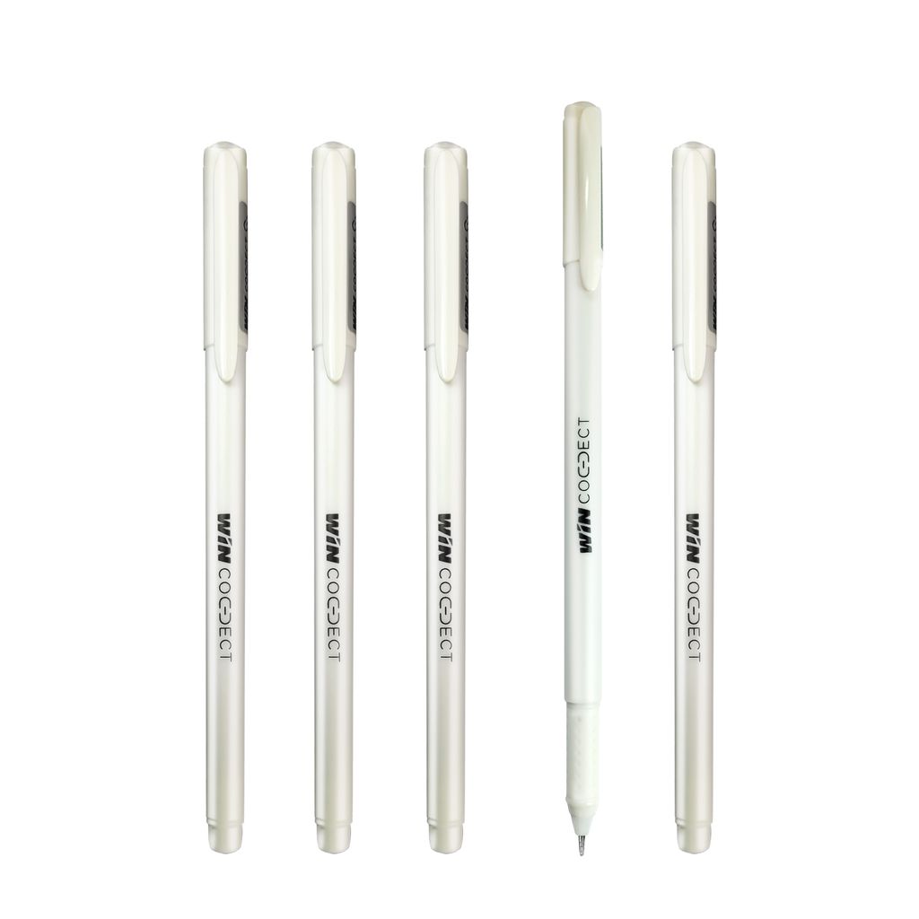 WIN Connect Ball Pens | 30 Black Ink | 0.7 mm Tip | Elastic Grip | Diamond Cut Tip for Smooth Writing | Sleek Body & Minimalistic Design | Thick Refills, Refillable | Long Lasting