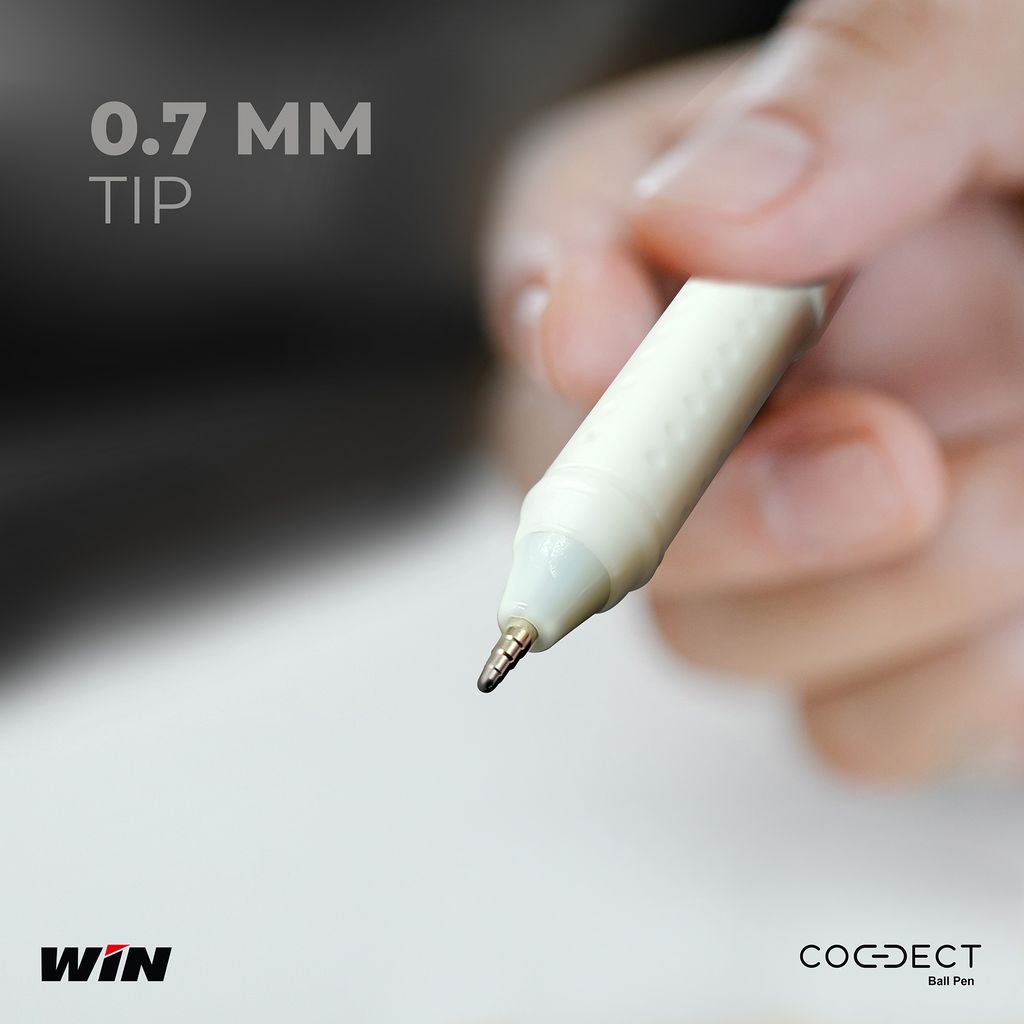 WIN Connect Ball Pens | 30 Black Ink | 0.7 mm Tip | Elastic Grip | Diamond Cut Tip for Smooth Writing | Sleek Body & Minimalistic Design | Thick Refills, Refillable | Long Lasting