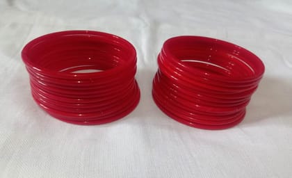  Red Glass Bangles Set of 24