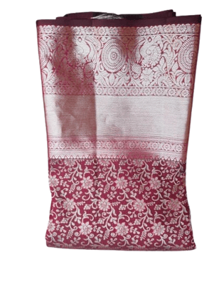 Red and Silver Tissue Kanjivaram Silk Saree Red and Silver Tissue Kanjivaram Silk Saree
