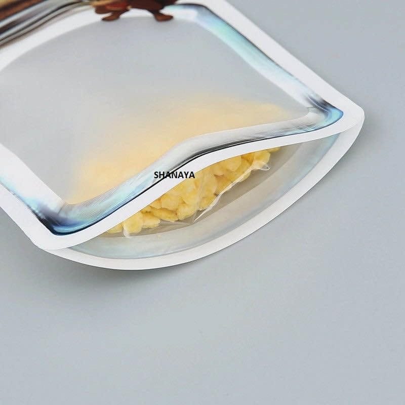 SHANAYA 5 Pcs Mason Jar Zipper Bags,Food Storage Snack Sandwich Ziplock Bags,Reusable Airtight Seal Food Storage Bags,Leakproof Food Saver Bags Squirrel Design (Medium Size)