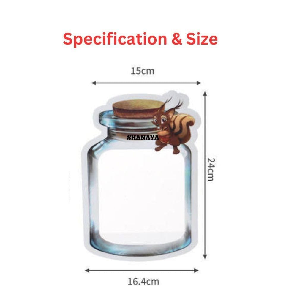 SHANAYA 5 Pcs Mason Jar Zipper Bags,Food Storage Snack Sandwich Ziplock Bags,Reusable Airtight Seal Food Storage Bags,Leakproof Food Saver Bags Squirrel Design (Big Size)