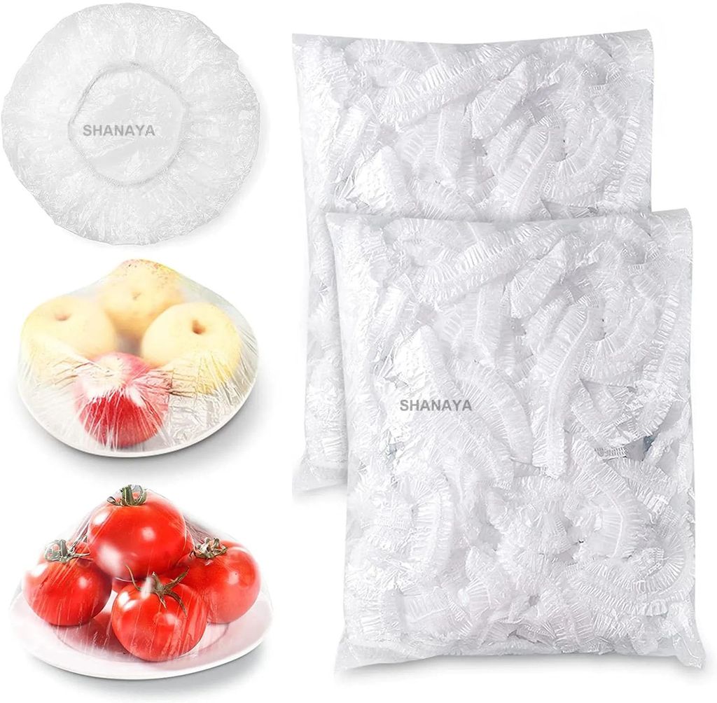 SHANAYA Fresh Keeping Bags,100pcs Food Covers,Reusable Elastic Food Storage Covers, Elastic Stretch Adjustable Bowl Lids, Universal Kitchen Wrap Seal Bags for Cover Food