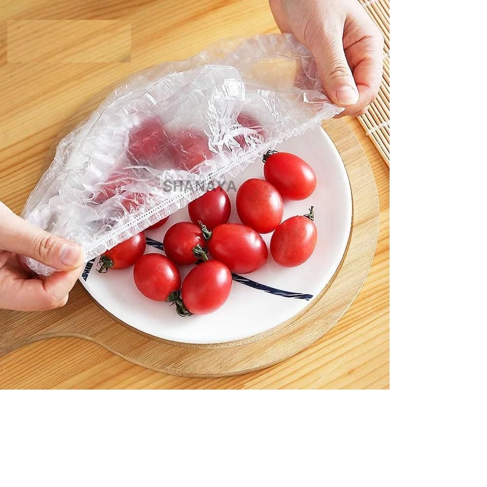 SHANAYA Fresh Keeping Bags,100pcs Food Covers,Reusable Elastic Food Storage Covers, Elastic Stretch Adjustable Bowl Lids, Universal Kitchen Wrap Seal Bags for Cover Food