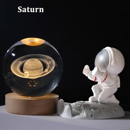 SHANAYA 3D Moon Crystal Ball Night Lamp – USB Colorful LED Table Decor with Wooden Base for Home, Office, Bedroom & Ideal Birthday Gift for Teens and Kids (Saturn) SHANAYA 3D Moon Crystal Ball Night Lamp – USB Colorful LED Table Decor with Wooden Base for Home, Office, Bedroom & Ideal Birthday Gift for Teens and Kids (Saturn)