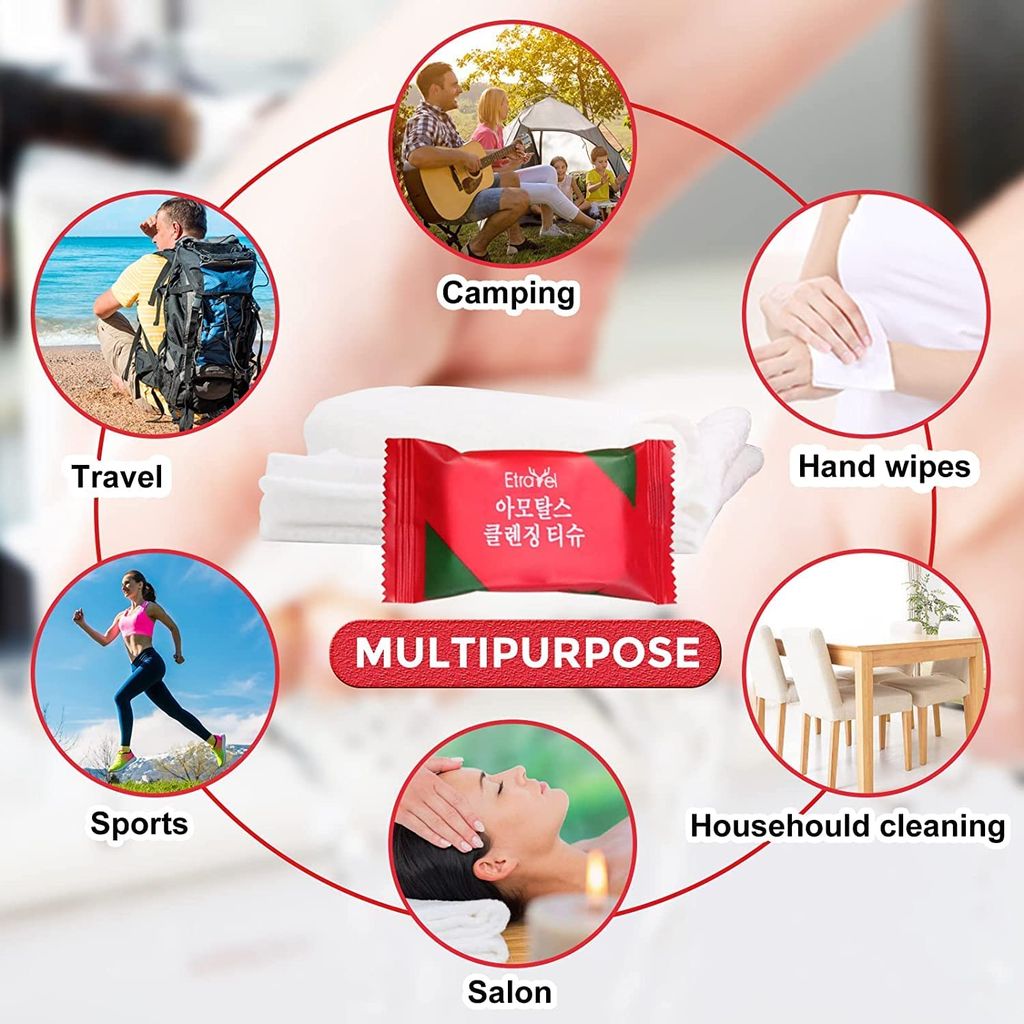 SHANAYA Disposable Pure Cotton Tissue Tablets Portable Travel Wipes Pill Face Towel Coin Towels for Travel Camping, Big Magic Tablet Tissues Paper (Pack of 20 pieces)