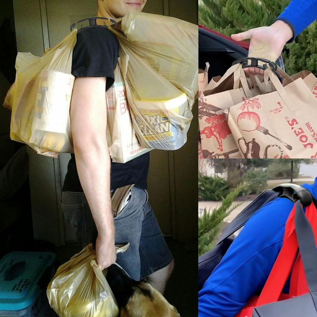 SHANAYA 1Pack Grocery Bag Shopping Bag Holder Handle Carrier Each Handle Holds Up to 80lbs