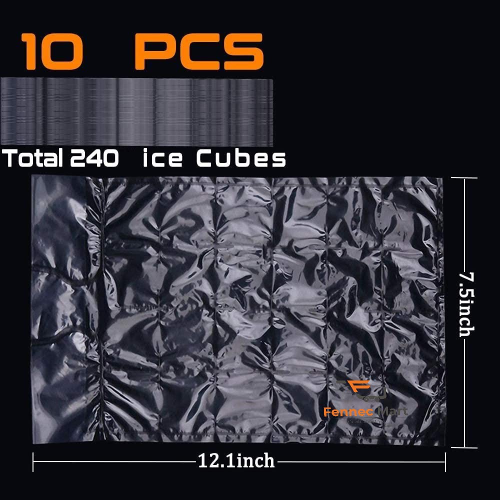 SHANAYA 10pcs Disposable Self-Sealed Ice Cube Bags, 240pcs Cubes, Food Grade PE Materials Easy Release Ice Cube Tray (1)