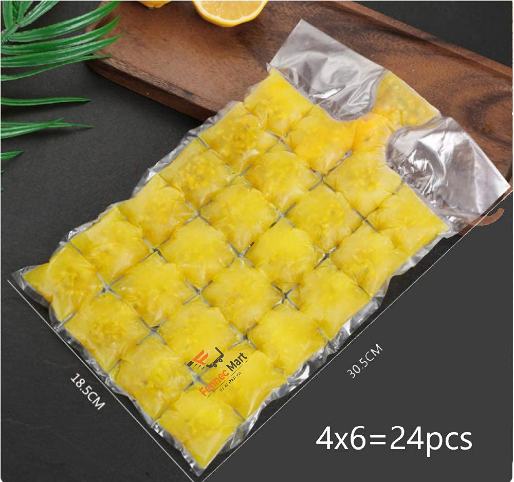 SHANAYA 10pcs Disposable Self-Sealed Ice Cube Bags, 240pcs Cubes, Food Grade PE Materials Easy Release Ice Cube Tray (1)