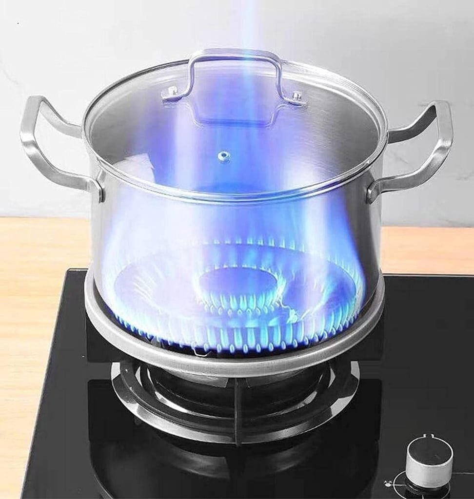 SHANAYA gas saver burner stand | fire and windproof gas saver jali ring | gas saver protecter flame | gas energy saver stand set for all gas stove, Open (PACK OF 1)