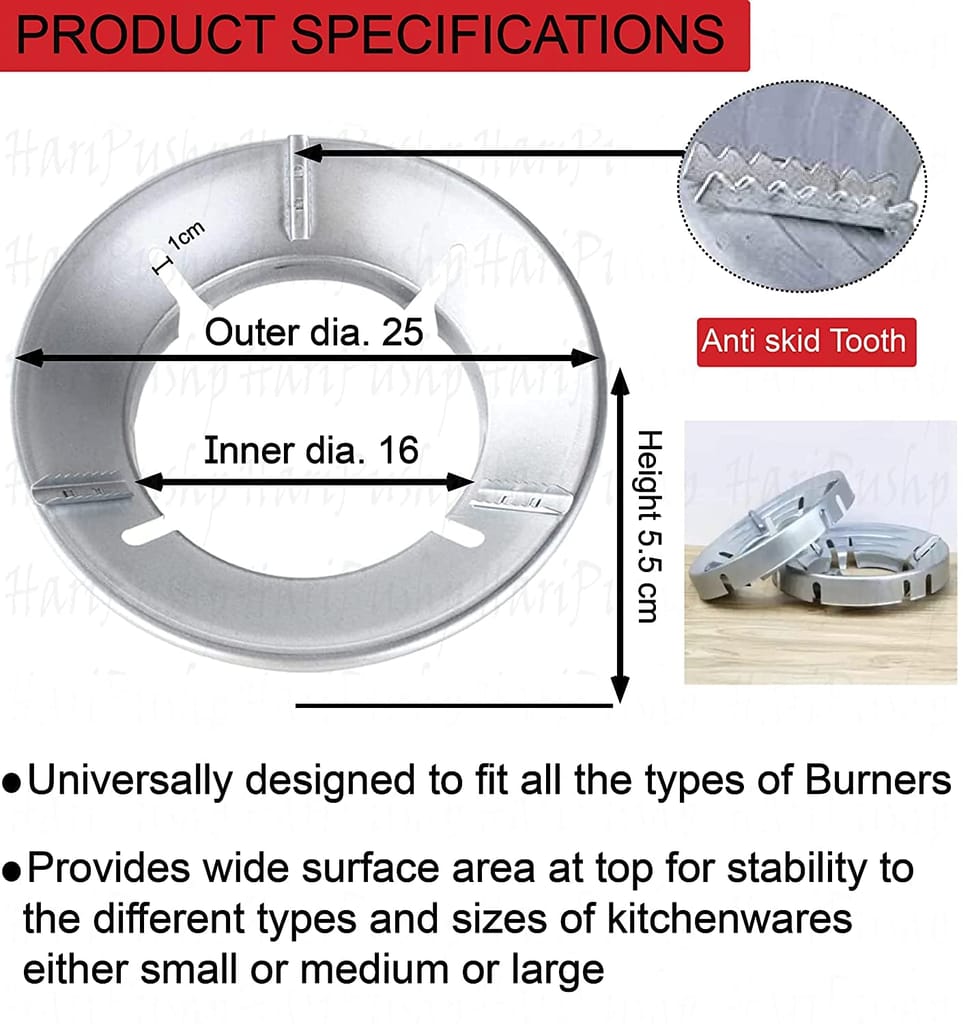 SHANAYA gas saver burner stand | fire and windproof gas saver jali ring | gas saver protecter flame | gas energy saver stand set for all gas stove, Open (PACK OF 1)