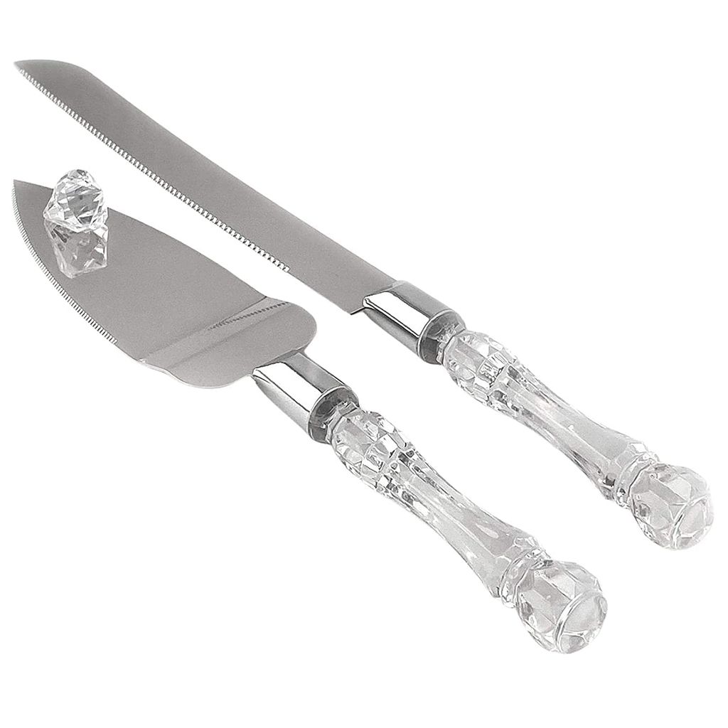 SHANAYA Stainless Steel Cake Knife & Cake Server Set With Acrylic Handle (Pack of 2 Pieces)
