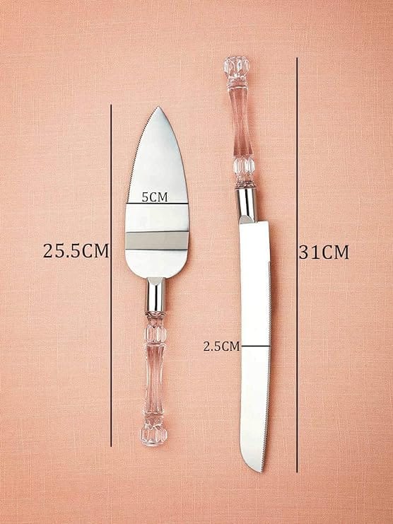 SHANAYA Stainless Steel Cake Knife & Cake Server Set With Acrylic Handle (Pack of 2 Pieces)