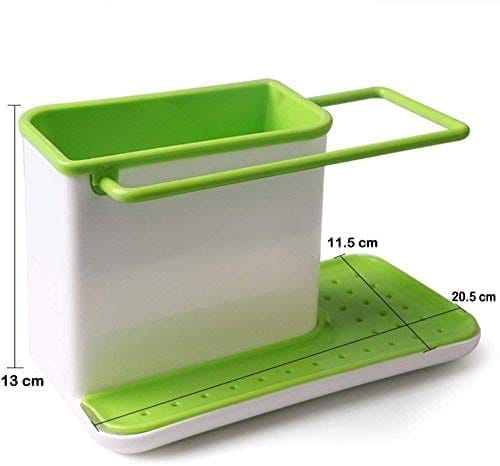 Shanaya Dishwasher Liquid, Brush, Cloth, Soap, Sponge Holder Stand for Man and Woman in Kitchen Tool | 3 in 1 Stand for Kitchen Sink Organizer Stand Rack, Multi Uses, Set of 1 Pcs.