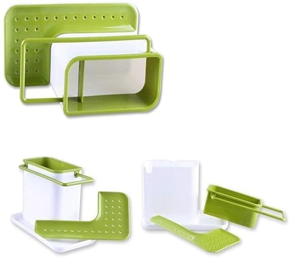 Shanaya Dishwasher Liquid, Brush, Cloth, Soap, Sponge Holder Stand for Man and Woman in Kitchen Tool | 3 in 1 Stand for Kitchen Sink Organizer Stand Rack, Multi Uses, Set of 1 Pcs.