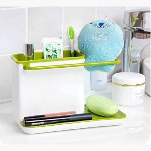 Shanaya Dishwasher Liquid, Brush, Cloth, Soap, Sponge Holder Stand for Man and Woman in Kitchen Tool | 3 in 1 Stand for Kitchen Sink Organizer Stand Rack, Multi Uses, Set of 1 Pcs.