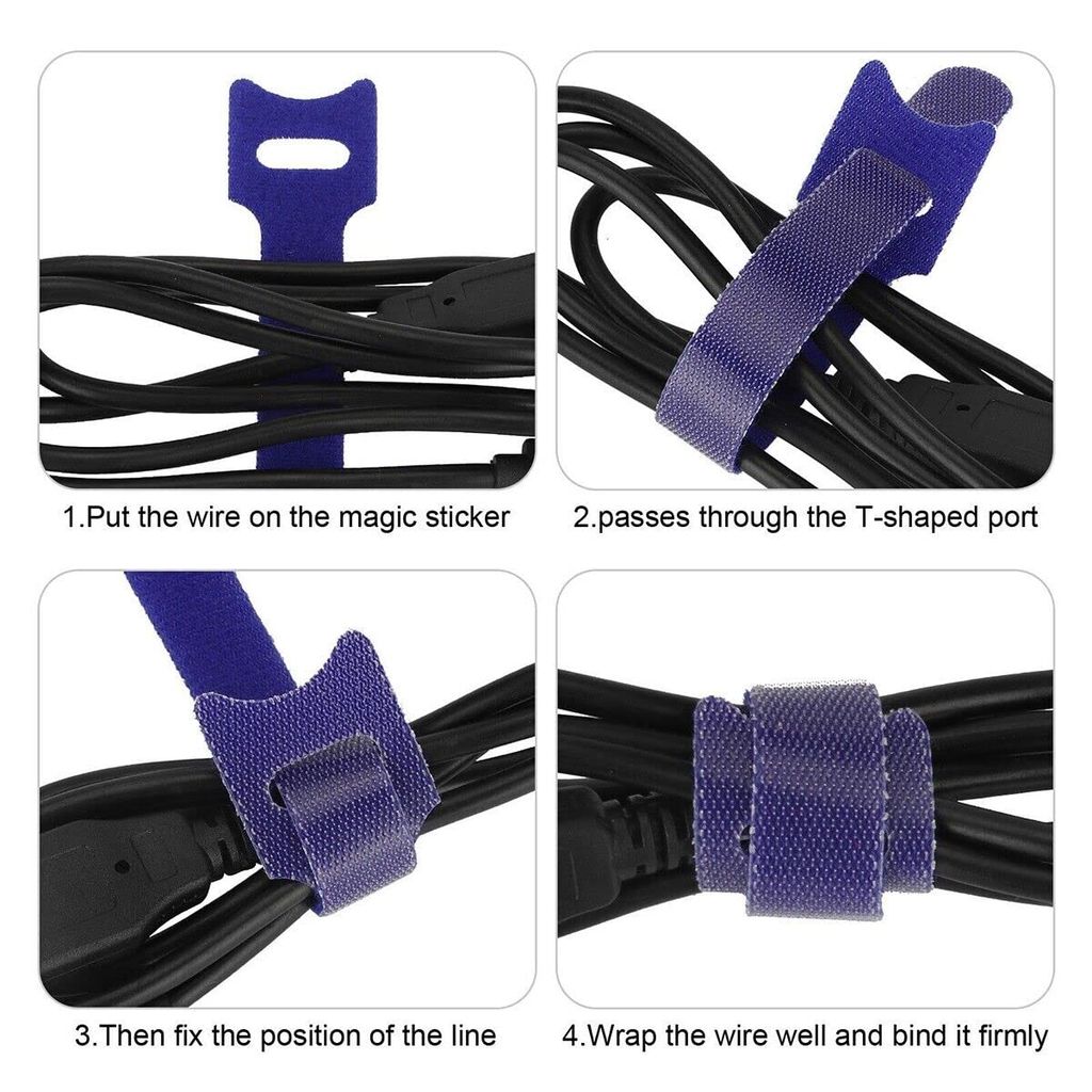 Shanaya Cable Ties Reusable - Cable Straps Multi-Purpose (Best for Cable Safety) Tie Wraps Fastening Straps Used for Headphones Phones Electronics PC Wire Cable Tidy Management Pack of 20 Pcs