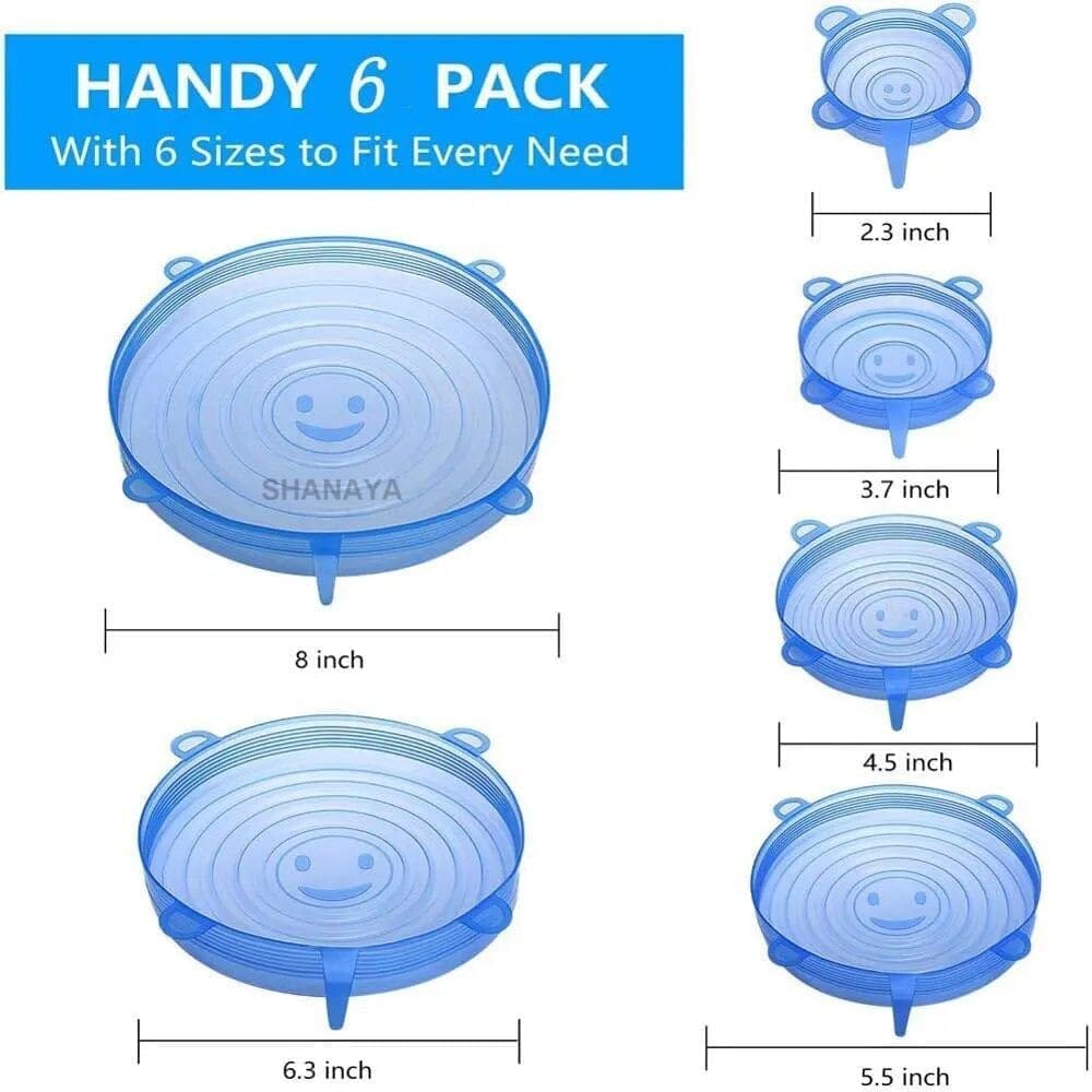 SHANAYA Silicone Lid Set, Silicon lids for containers, Silicon Stretchable lids, Silicone lids and Cover 12pcs.