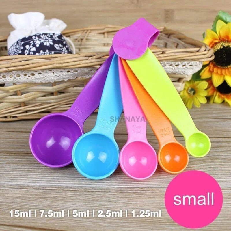 SHANAYA Colorful Measuring Cups and Spoons Set, Stackable Measuring Spoons, Nesting Plastic Measuring Cup, Kitchen Measuring Set for Baking & Cooking (10)