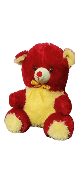  Cute and cuddly red and yellow teddy bear