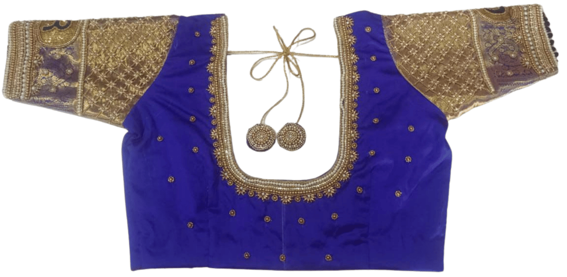Aari work maggam work blouse with gotta patti and stone work