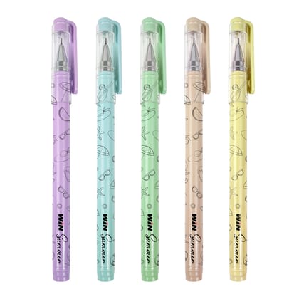 WIN Summer Ball Pens Set | 30 Blue Ink Pens | 0.7 mm Tip | Best Ball Pens for Smooth Writing | Pens for Students & Professionals | Stationery Items | Perfect for School & Office | Stick