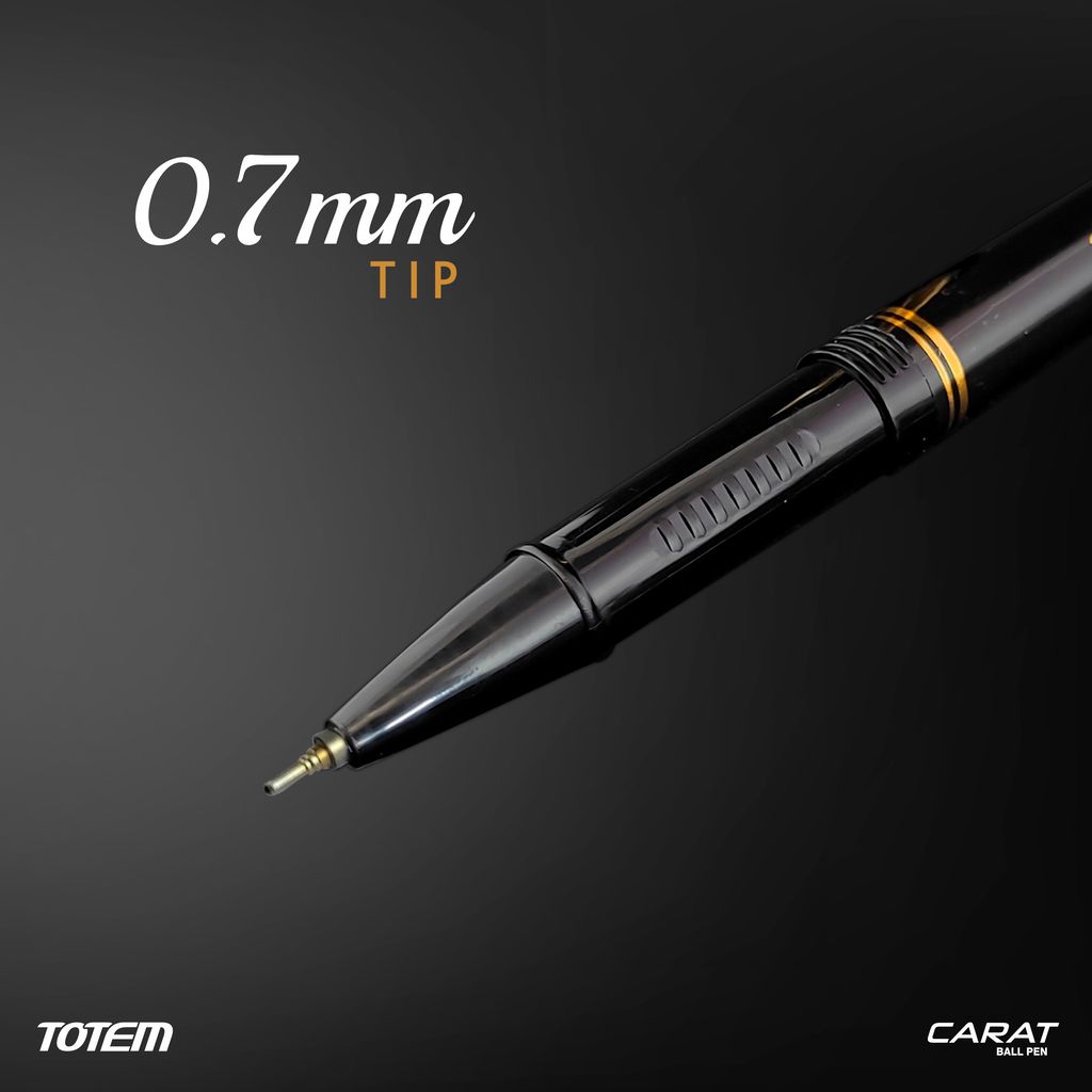 Totem Carat Tumbler | 50 Pens (42 Blue Ink & 8 Black Ink) | Elegant Body Design | Golden Clip | 0.7 mm Tip | Pens for Writing | Ideal for Students and Exams Use | Smooth Ink Flow | Office Stationary