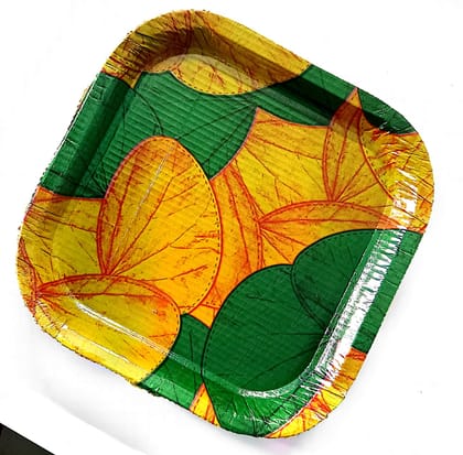  Square Leaf Design Disposable Paper Plates