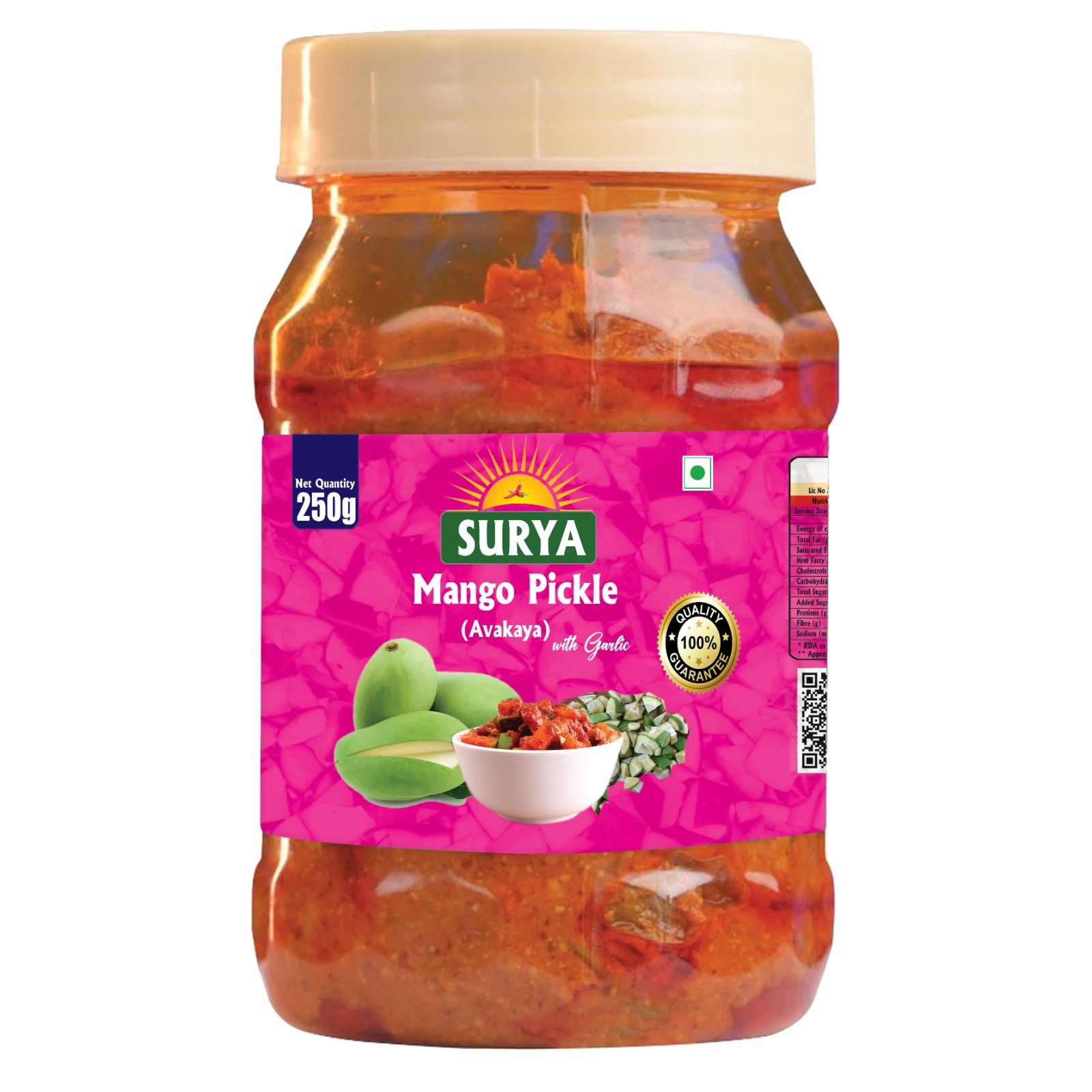  Surya Mango Pickle (Avakaya) with Garlic, 250g