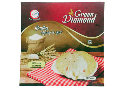 Green Diamond Pulka - 100% Atta, 0% Maida, Ready to Eat (Pack of 10) Green Diamond Pulka - 100% Atta, 0% Maida, Ready to Eat (Pack of 10)