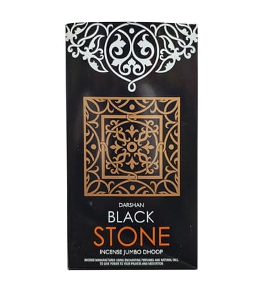DARSHAN BLACK STONE INCENSE JUMBO DHOOP AGARBATTI  BOX PACK OF 6 (90GM)