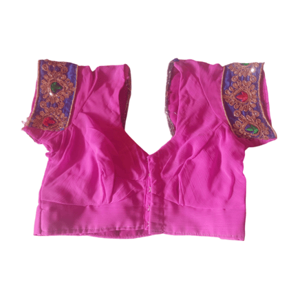 pink Blouse With Embroidery Work