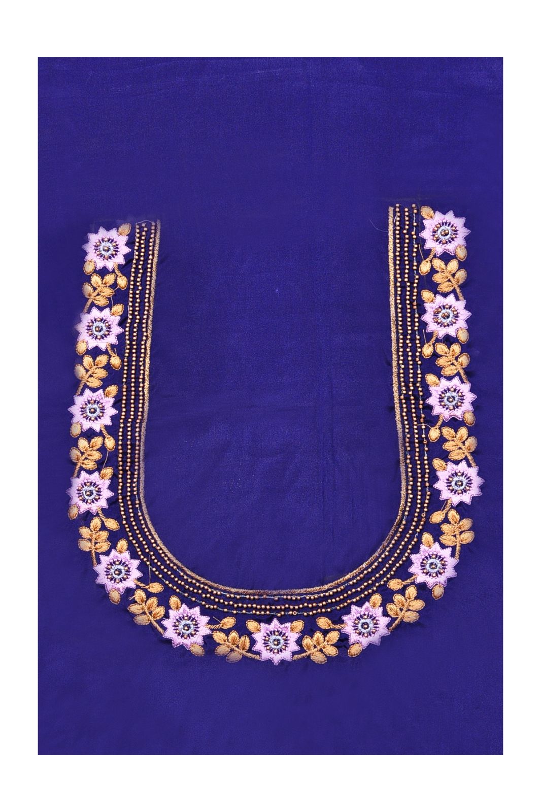 Violet embroidered blouse - Un Stiched Blouse - 1 Meter