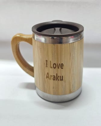  I Love Araku Bamboo Mug with Lid and Handle