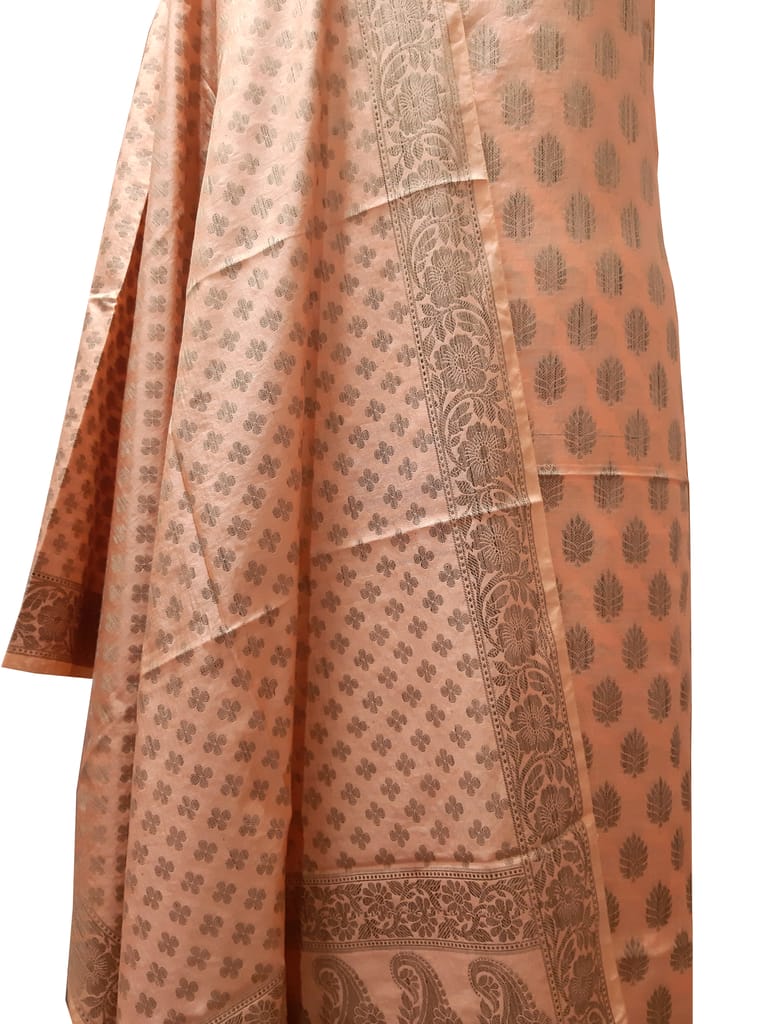 Naveera Women's Banarasi Cotton Unstitched Salwar Suit Dress Material With Cotton Dupatta