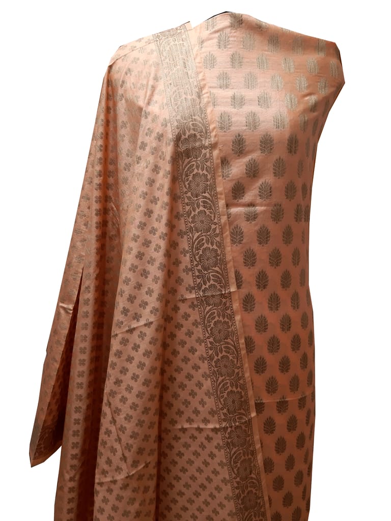 Naveera Women's Banarasi Cotton Unstitched Salwar Suit Dress Material With Cotton Dupatta